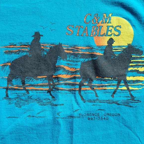 Vintage Single Stitched C&M Stables T Shirt Medium - Picture 4 of 5